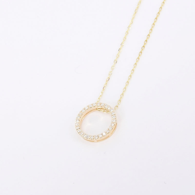 Circle Diamond Necklace - Dainty Delicate Diamond Necklace - Minimalist Necklace - April Birthstone Necklace - Handmade Jewelry