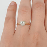 Heart Shaped Halo Diamond Solitaire Ring - GIA certified Diamond Engagement Ring - April Birthstone Ring - Handmade Jewelry