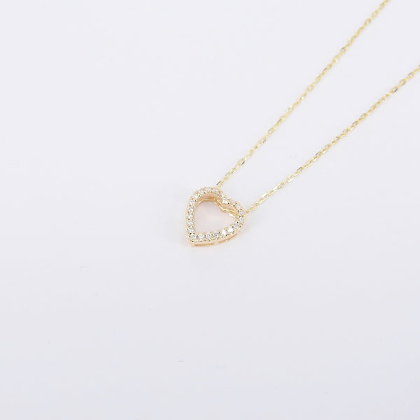 Heart Shaped Pave Diamond Bracelet - Dainty Diamond Chain Bracelet - Minimalist Fine Jewelry