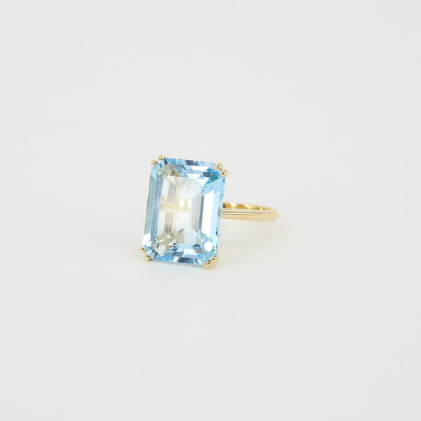 Emerald-Cut Aquamarine Engagement Ring - Large March Birthstone Jewelry