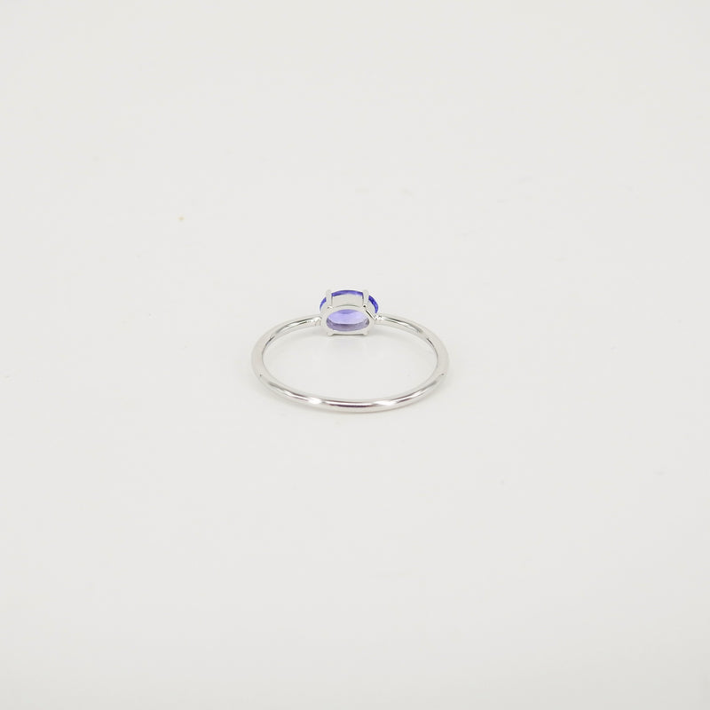 Simple Oval Tanzanite Engagement Ring – Natural Solid 18k Gold Tanzanite Ring – Minimal December Birthstone Jewelry