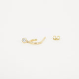 Plain Gold Hoops With Dangling Bezel Diamonds