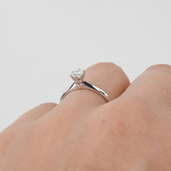 Vintage Style Diamond Engagement Ring – GIA Certified 0.25 Ct Diamond Ring – April Birthstone – Handmade Wedding Jewelry