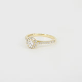 Dazzling Halo Diamond Engagement Ring - Handmade Wedding Jewelry