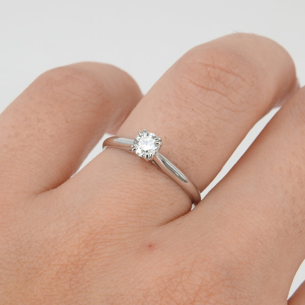 Vintage Style Diamond Engagement Ring – GIA Certified Diamond Ring – April Birthstone – Handmade Wedding Jewelry