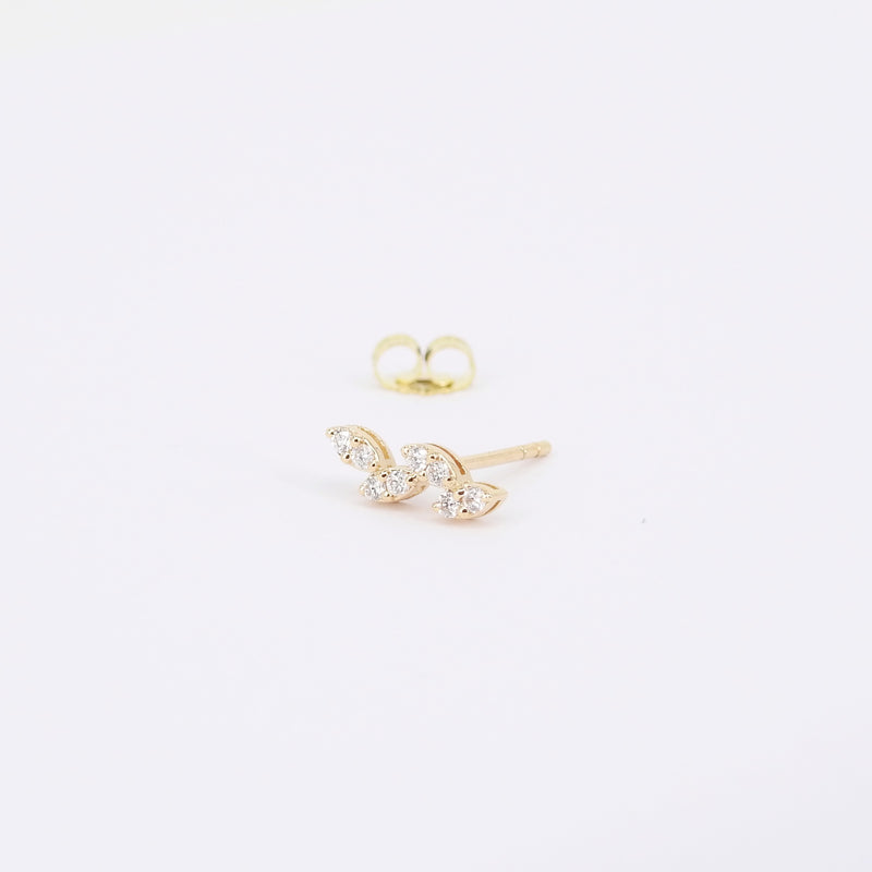 Marquise Illusion Diamond Earrings - Delicate Nature-Inspired Studs