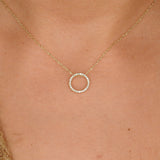 Circle Diamond Necklace - Dainty Delicate Diamond Necklace - Minimalist Necklace - April Birthstone Necklace - Handmade Jewelry