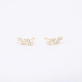 Marquise Illusion Diamond Earrings - Delicate Nature-Inspired Studs