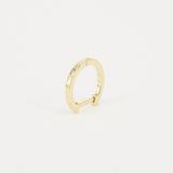 Flat Hoop Huggie Earrings - Dainty Solid 18K Gold Hoops