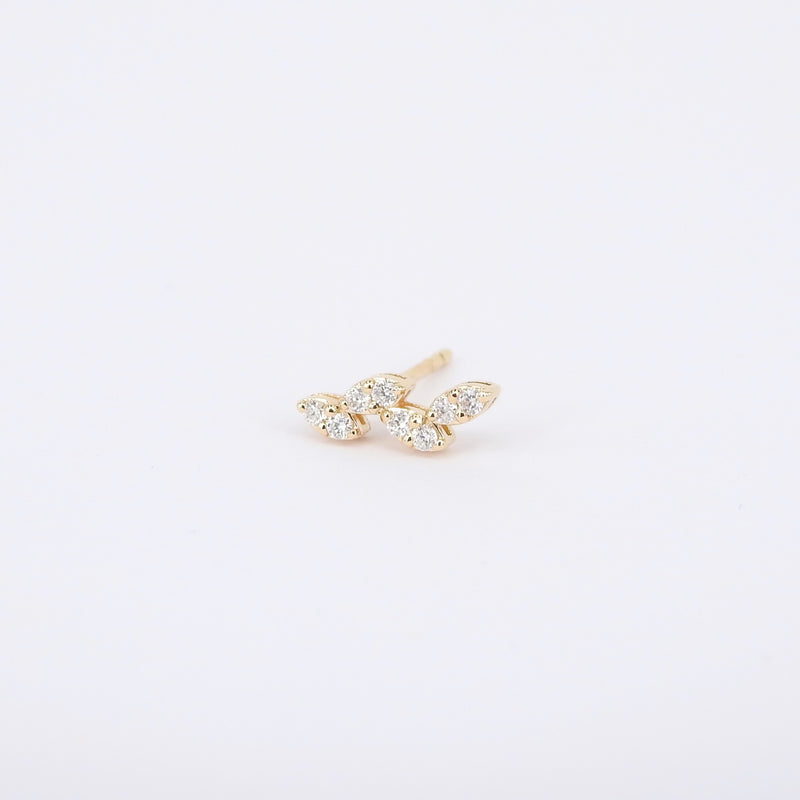 Marquise Illusion Diamond Earrings - Delicate Nature-Inspired Studs