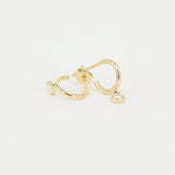 Plain Gold Hoops With Dangling Bezel Diamonds