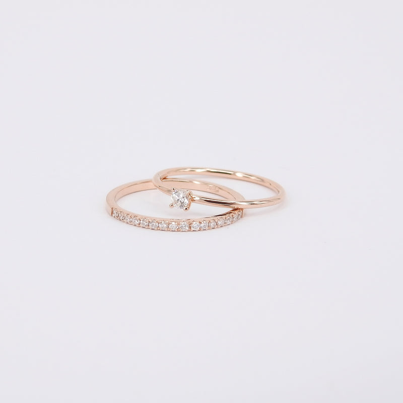 Dainty Minimalist V-Prong Diamond Engagement Ring