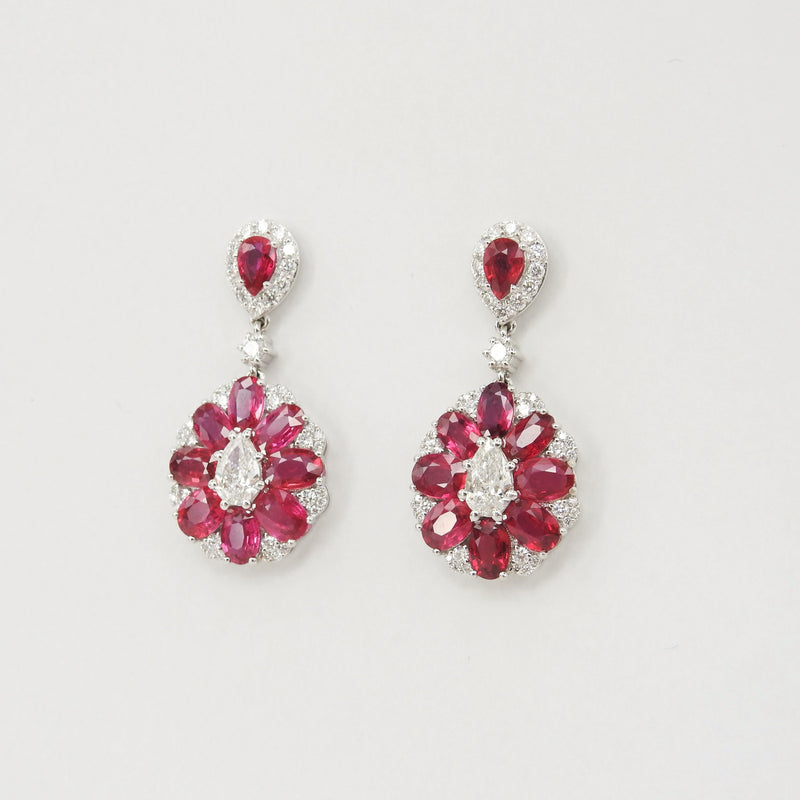 Vivid Red Natural Ruby Earrings