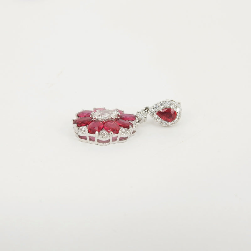 Vivid Red Natural Ruby Earrings