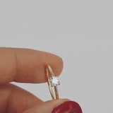 Dainty 0.25Ct Diamond Engagement Ring - April Birthstone - Handmade