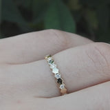 Nature-Inspired Hexagon Diamond Band –  Solid 18k Gold Stacking Eternity Ring