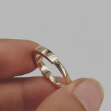 Unique His & Her Gold Wedding Band - Flat 3 mm Plain Solid 18k Gold Ring