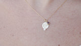 Personalized Family Name Necklace – Solid 18k Gold Engraved Charms with Birthstone – Custom Gift for Mom, Grandma, or New Baby