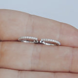 Large Diamond Huggie Earrings – Flat Hoop Earrings - Dainty Delicate Bridal Set Earrings –Handmade Genuine Diamond Jewelry