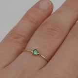 Natural Dainty Colombian Emerald Engagement Ring - Minimalist Promise Ring