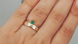 Minimalist Genuine Colombian Emerald Engagement Ring –  Simple Dainty May Birthstone Promise Ring