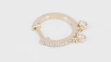 Double Charm Diamond Hoop Earrings – Dangling Diamond Charm Huggies – Dainty Bridal & Wedding Jewelry
