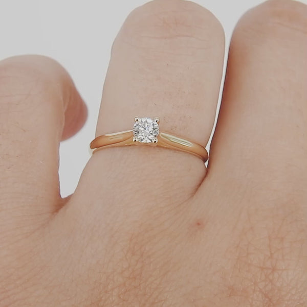 Genuine Diamond Engagement Ring – Diamond Ring – April Birthstone – Handmade Wedding Jewelry