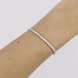 Natural Diamond Tennis Bracelet – 3mm Minimalist 18k Gold Bridal Jewelry
