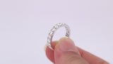 Natural Diamond Wedding Band - 3.4 MM Solid 18K Eternity Ring - Luxury Anniversary or Bridal Gift
