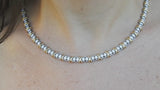 Unique Diamond Tennis Necklace - Statement Solid Gold Bridal Choker