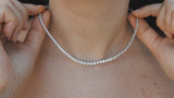 7.50 Ct Graduated Floating Diamond Choker Tennis Necklace