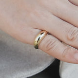 Croissant-Inspired Domed 18k Gold Band – Bold Statement Wedding Ring