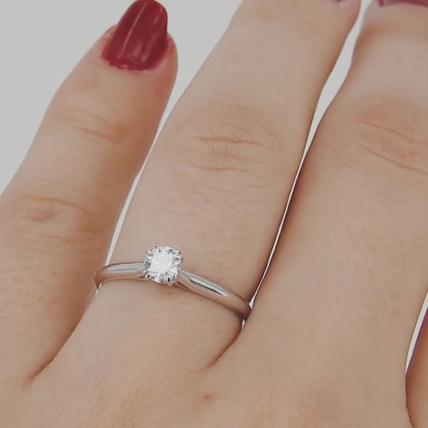Vintage Style Diamond Engagement Ring – GIA Certified Diamond Ring – April Birthstone – Handmade Wedding Jewelry
