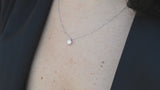 Large Natural Diamond Bezel Pendant Necklace – Minimalist Everyday Diamond Necklace – Dainty Layered Bridal Necklace