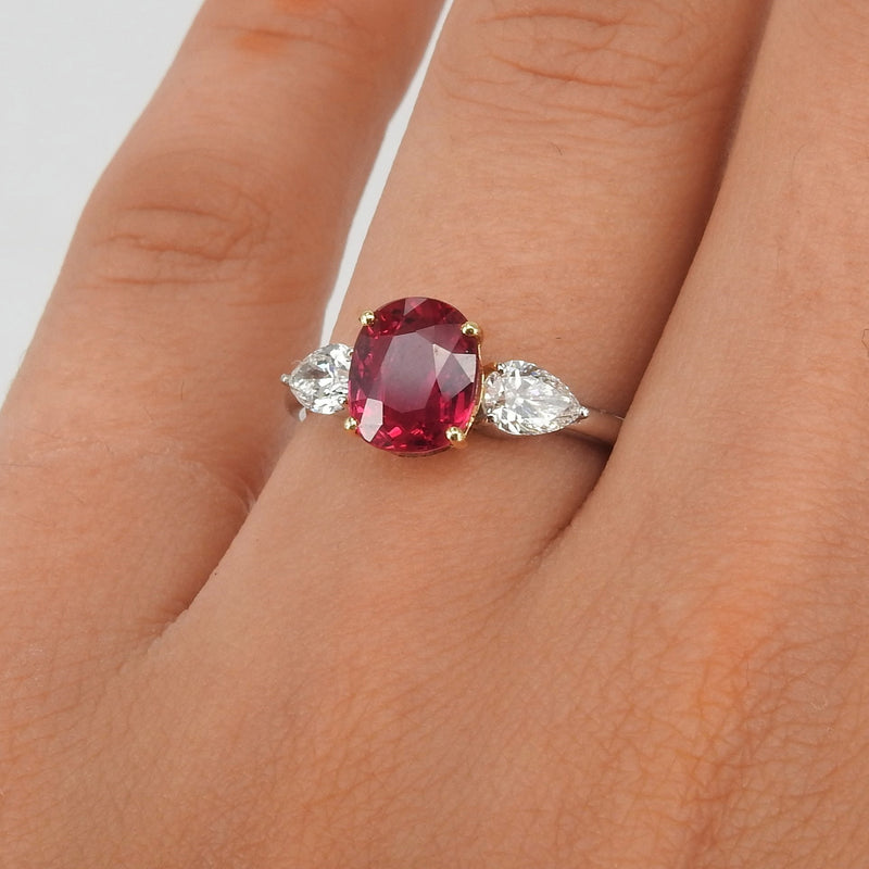 Ruby Engagement Ring - Unheated Mozambique