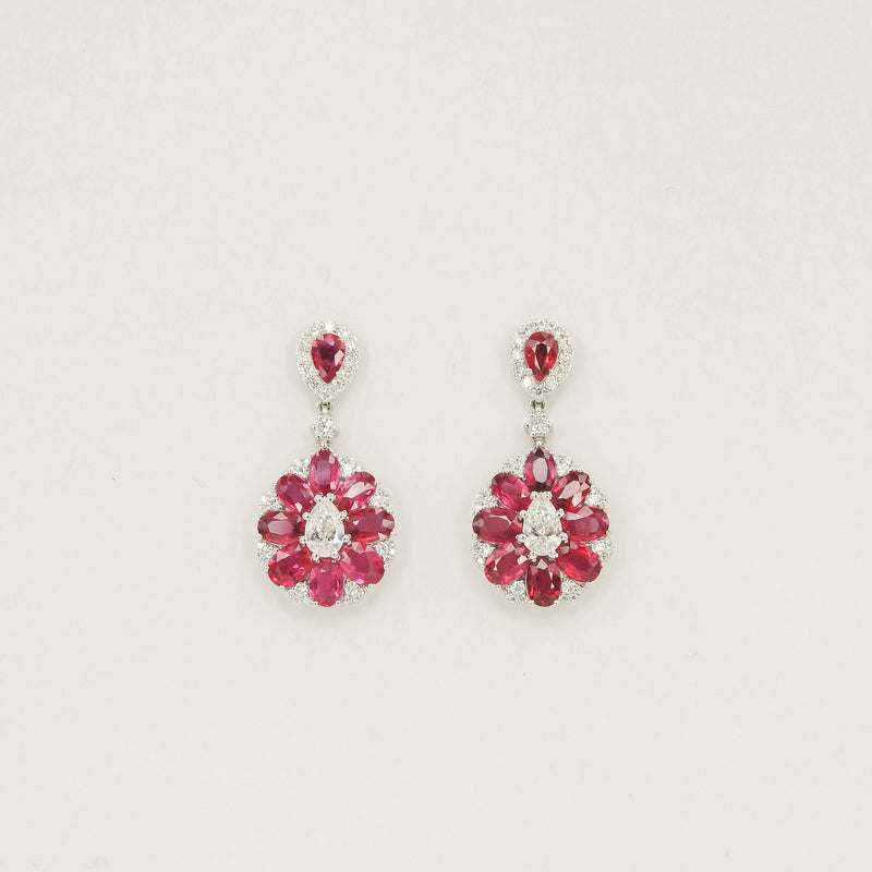 Vivid Red Natural Ruby Earrings