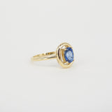 Genuine Oval Celestial Halo Cornflower Sapphire Engagement Ring