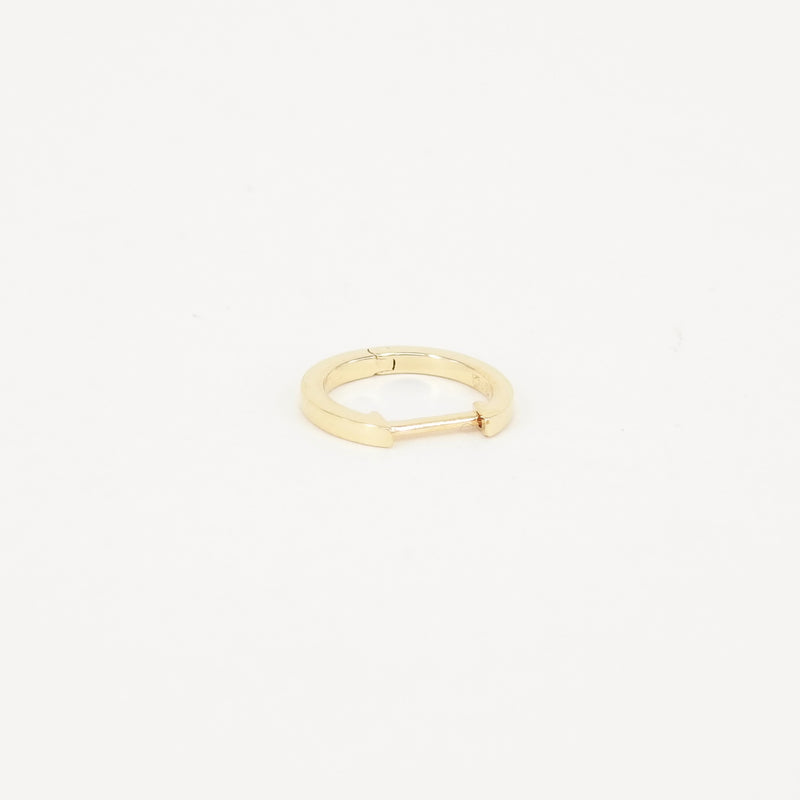 Flat Hoop Huggie Earrings - Dainty Solid 18K Gold Hoops