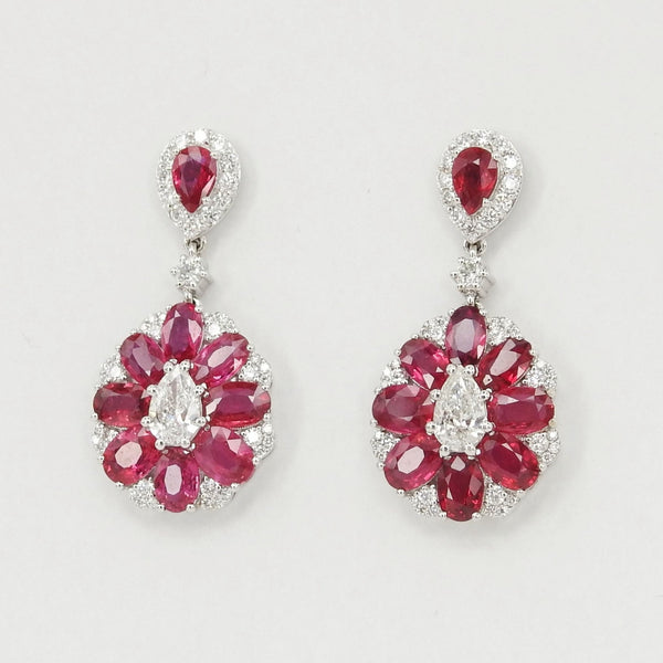 Vivid Red Natural Ruby Earrings