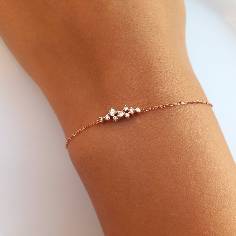 14k Gold Mini Initial Bracelet - Zoe Lev Jewelry