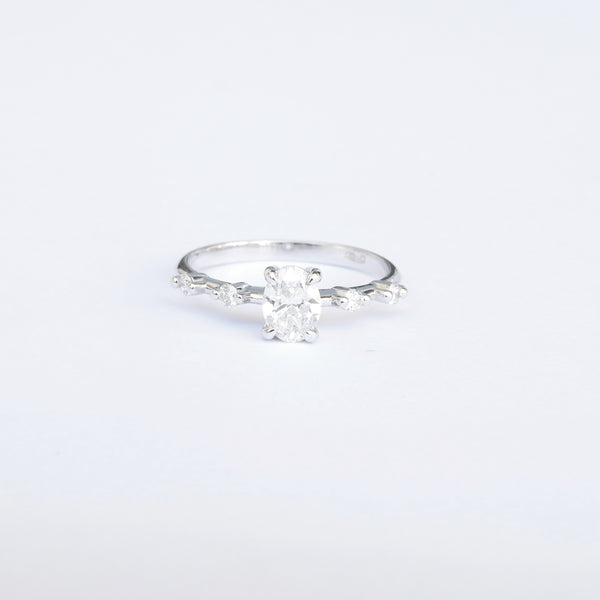 Unique Claw Oval Solitaire Ring - GIA Certified Diamond Engagement Ring