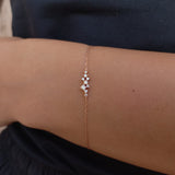 Dainty Diamond Cluster Bracelet – Genuine Diamond Bracelet – Minimal Diamond Wedding Bracelet Set – Handmade Jewelry