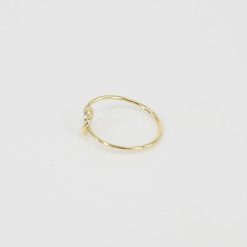 Love Knot Infinity Gold Ring – Dainty Promise Ring For Her – Simple Sun & Moon Wedding Band – Thin Solid 18k Gold Ring – Handmade Jewelry