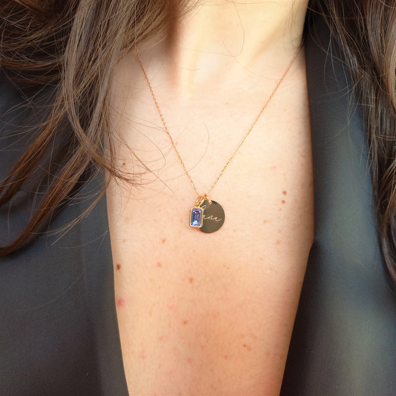 Stones Engraved Birthstone Necklace Nova Birthstone Necklace