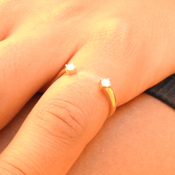Toi et Moi Open Diamond Ring – Twin Genuine Diamond Ring