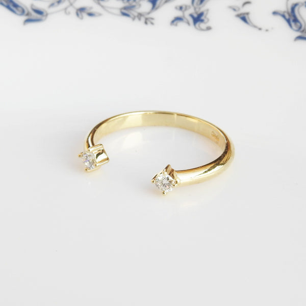 Toi et Moi Open Diamond Ring – Twin Genuine Diamond Ring