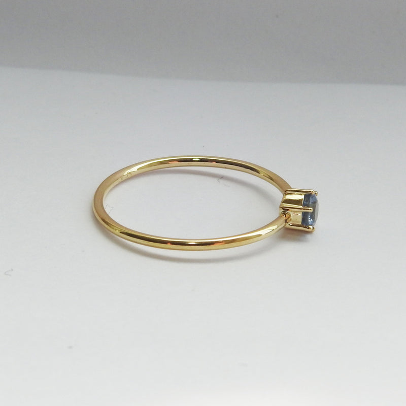 Vintage Dainty Aquamarine Engagement Ring