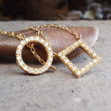 Diamond Necklace, Minimalist Circle Necklace