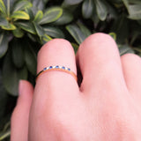 Dainty 1/3 Eternity Stack Sapphire & Diamond Wedding Band