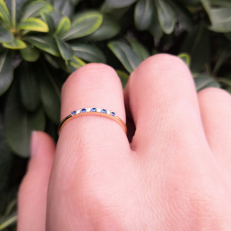 Half Eternity Sapphire & Diamond Ring